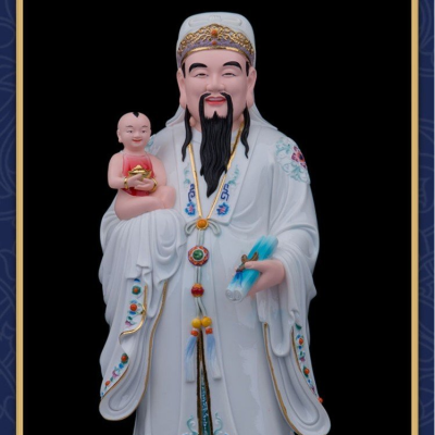 BỘ TƯỢNG PHÚC LỘC THỌ SỨ TRẮNG THỦ CÔNG